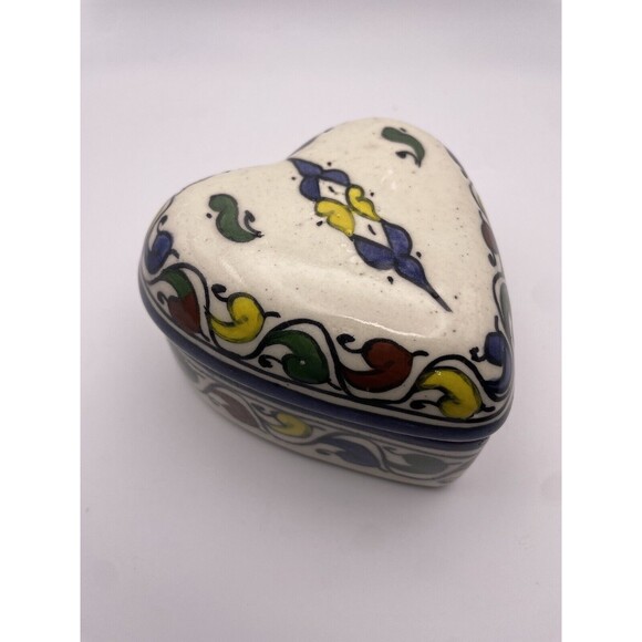 Fes Naji Moroccan Trinket Tray Dish Art Pottery Ceramic Handmade 7.5" Two Sided - Picture 2 of 4